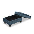 Sectional 3 Seaters Sofa ,Double Sided Multi Functional Footstool, Storage Matnon Slip Leg, Two Pillows, Velvet,Navy Blue Navy Blue Velvet 3 Seat