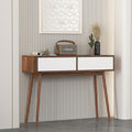 Entryway Table With 2 Carved Panel Drawers, Console Table With Storage Space And Wood Legs,Sofa Table Behind Couch For Hallway, Living Room, Natural Color Natural Particle Board Mdf