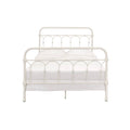 White Full Bed With Spindle Headboard Box Spring Required Full White Metal Bedroom Slat Beds Metal