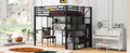 Full Size Metal Loft Bed With Wardrobe, Desk, Storage Shelves, Black Expected Arrival Time: 10.3 Box Spring Not Required Full Black Metal Mdf Metal