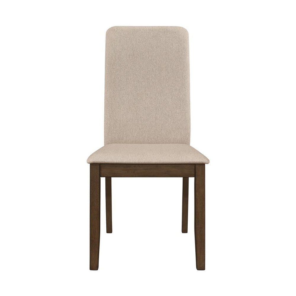 Set Of 2 Fabric Upholstered Dining Chairs, Medium Walnut Solid Walnut Dining Room Rectangular Dining Chairs Set Of 2 Fabric,Mdf
