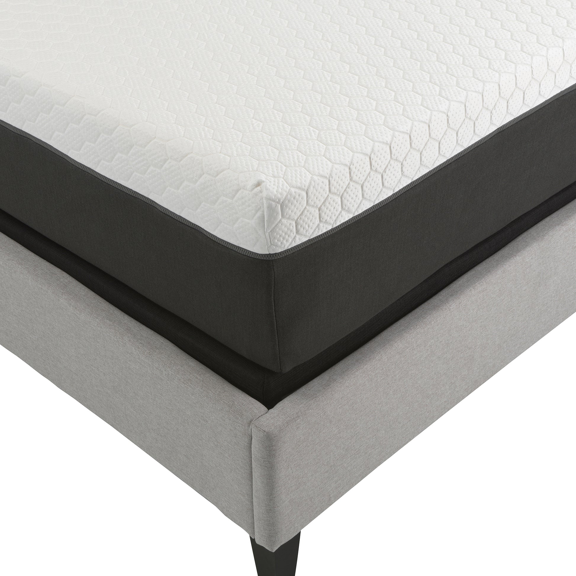 12" Zoned Comfort Regions With Cooling Cover, Gel Swirl Memory Foam And Air Grid King Split Head White Foam Split King