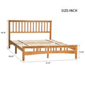 Queen Size Elegant Style Wooden Platform Bed Frame With Headboard,No Need Box Spring,Easy Assembly Queen Oak Rubber Wood