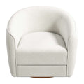 Elise Mid Century Modern Beige Boucle Swivel Chair White Mid Century Modern Foam Boucle