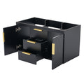 36'' Wall Mounted Bathroom Vanity Without Sink, Floating Bathroom Storage Cabinet With 2 Drawers, Solid Wood Bathroom Cabinet Not Include Basin Sink Black Bathroom Modern Mdf