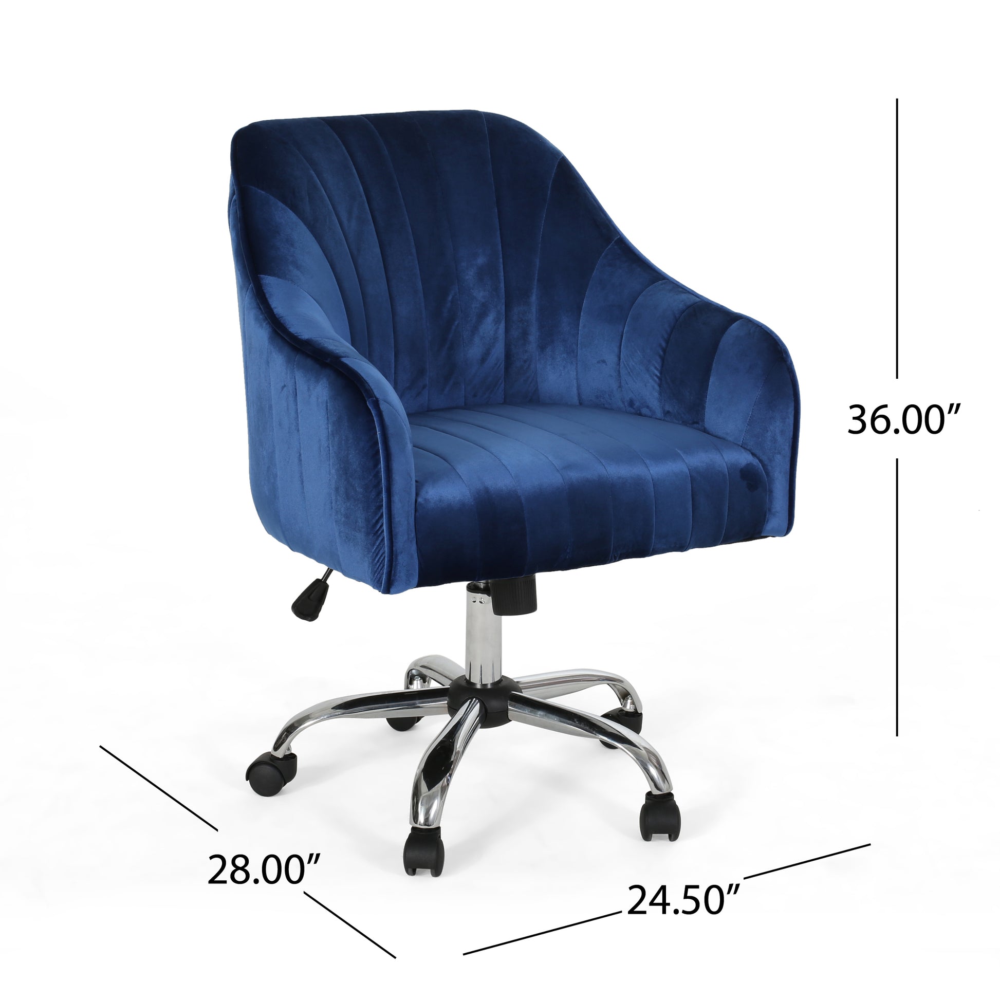 Office Chair Navy Blue Velvet