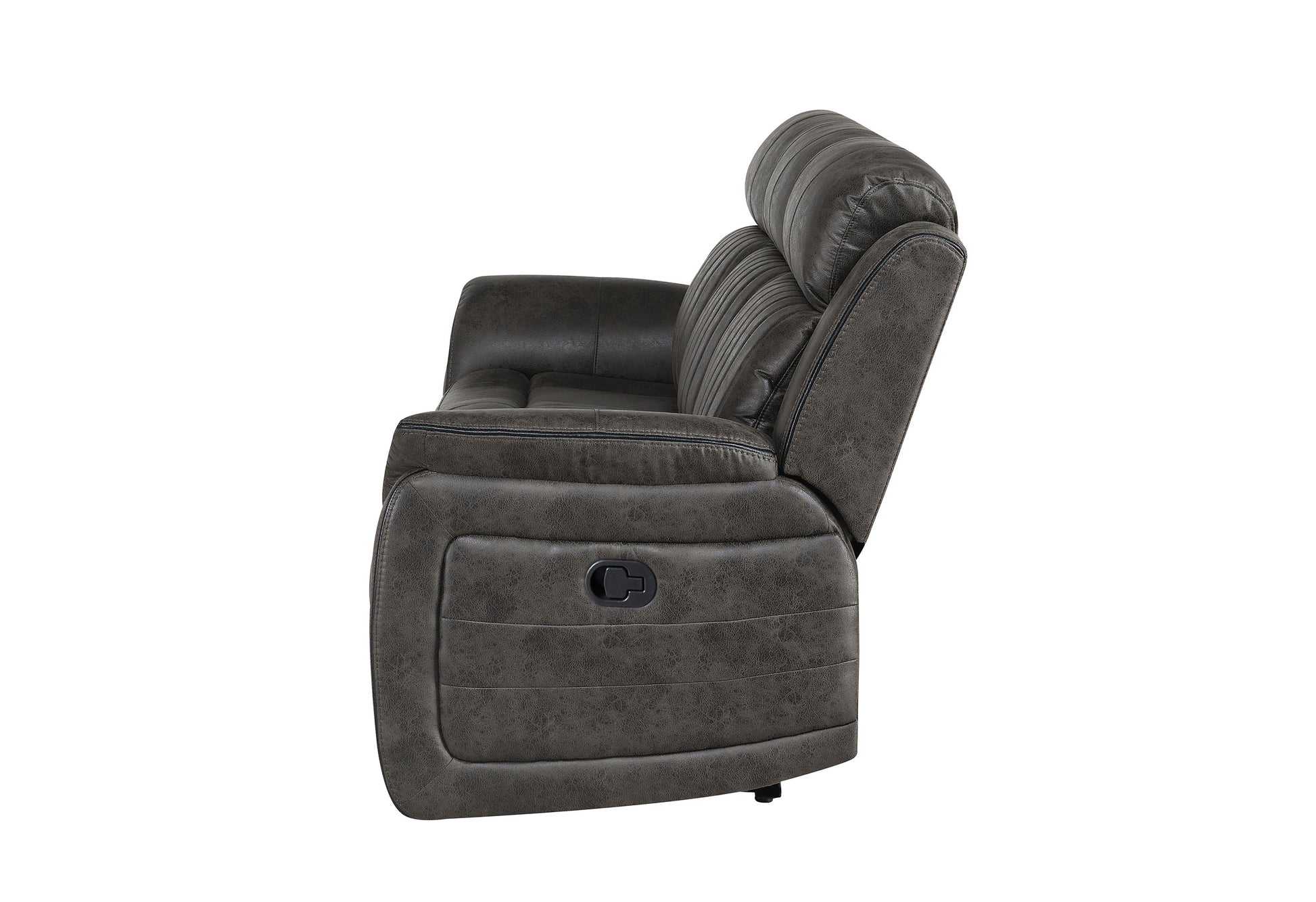 Steban Grey Reclining Sofa Gray Fabric 3 Seat