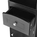 Tall Bathroom Cabinet, Freestanding Storage Cabinet With Drawer, Mdf Board, Adjustable Shelf, Black Black Mdf