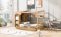 Twin Size House Bed With Two Drawers And Wardrobe,Natural Twin Natural Solid Wood