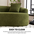 4 Seater Green Sofa With Chenille Fabric, 30D ,60 Hardness Full Sponge,4 Pillow For Living Room, Home Furniture Sleeper Sectional Sofa For Apartment Green Chenille Primary Living Space Medium Firm