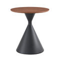 Set Of 2 Coffee Round Tables With A Wulnut Wooden Look Top And Black Steel Base Matt Black Primary Living Space Antique Freestanding Round Laminated Coffee & End Tables Round Metal