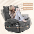 Homcom Vibration Massage Chair Recliner With Heat, Oversized Swivel Rocker Chair, Single Sofa, Teddy Fabric Manual Recliner Chair With Footrest, Remote, And 4 Side Pockets, Dark Gray Dark Gray Polyester