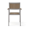 Cape Coral Aluminum With Wood Dining Chair Set Of 2 Natural Aluminum