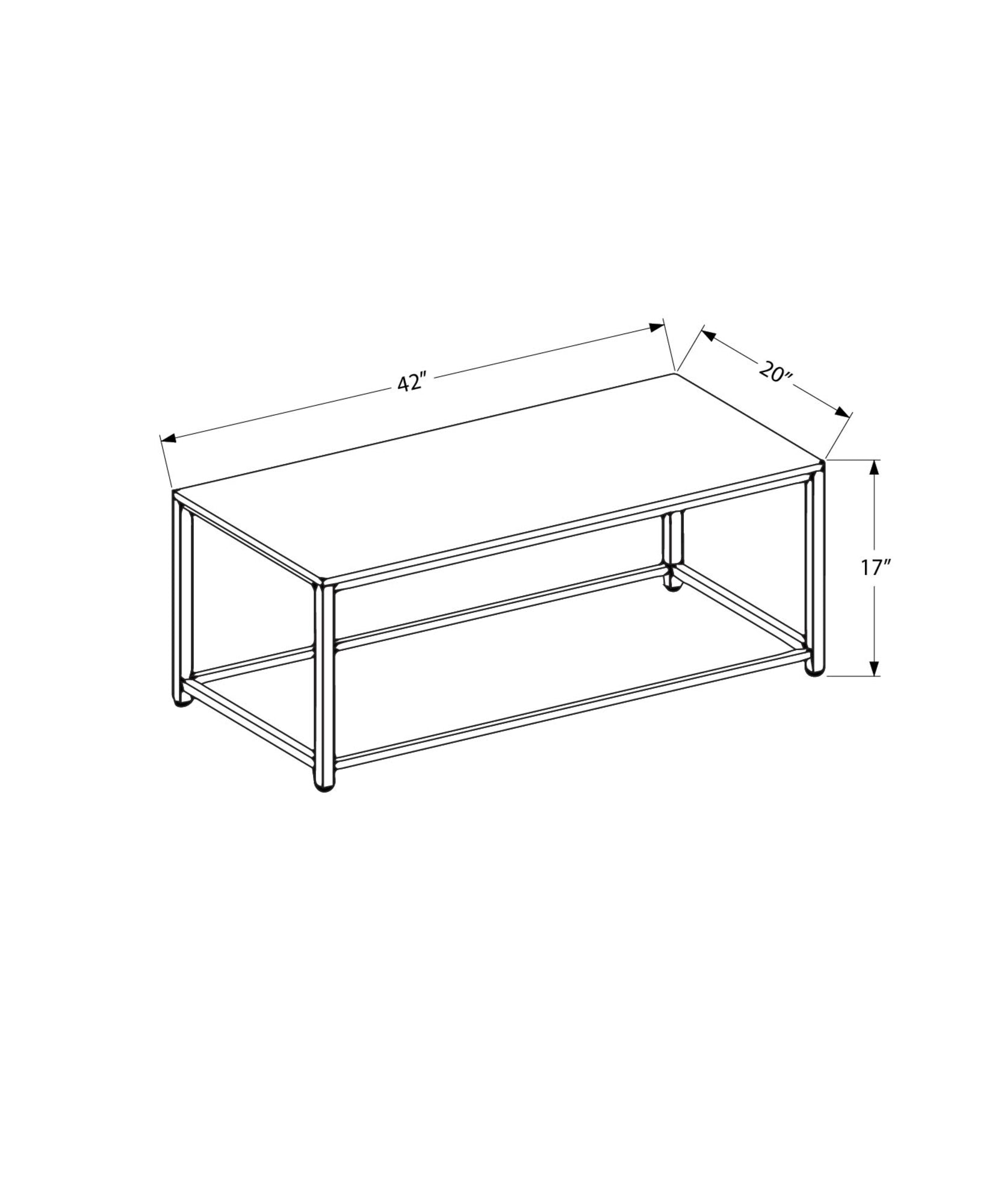 Coffee Table, Accent, Cocktail, Rectangular, Living Room, 42" L, Blue Tile, Grey Metal, Transitional Grey Metal