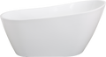 Acrylic Freestanding Bathtub Contemporary Soaking Tub With Chrome Overflow And Drain, High Gloss White Finish, Cupc Certified, 22A04 55 Gloss White Bathroom Freestanding Tubs Soaking Center Acrylic