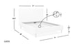 Stockholm Modern Wavy Headboard Platform Bed, Queen, Antique White Polyester Box Spring Not Required Queen Antique White Wood Foam Polyester Polyester