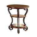 Traditional Style Brown Cherry 1Pc Side Table Open Bottom Shelf Ornate Design Living Room Furniture Brown Multi Brown Primary Living Space Classic,Contemporary,Ornate Traditional,Traditional Open Storage Round Console Tables Solid Wood