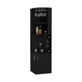 Delhi Corner Bar Cabinet, Eight Built In Wine Rack, Glass Rack, Double Door Cabinet Black Melamine Particle Board