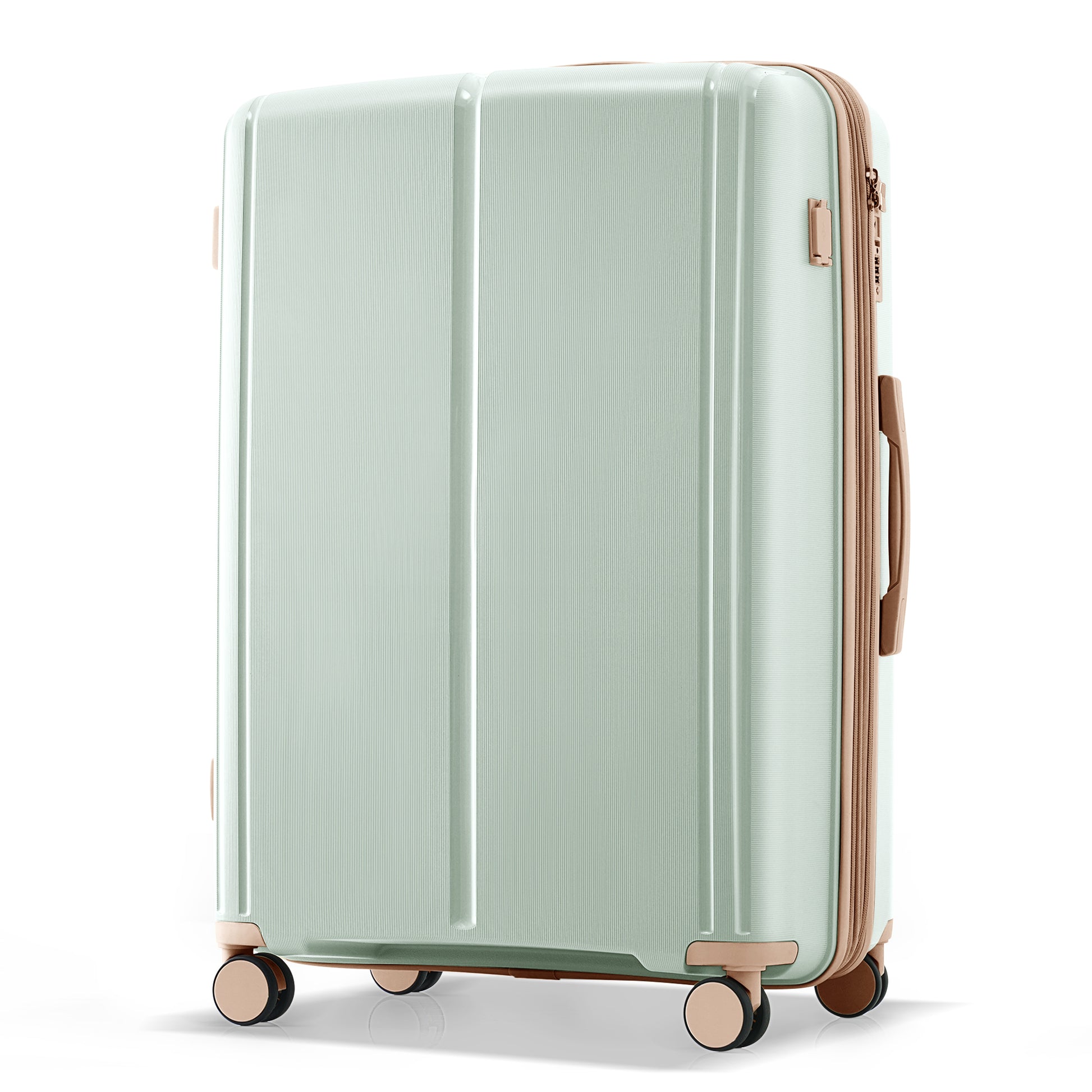 Luggage Sets 3 Piece Suitcase Set 20 24 28 With Usb Port,Carry On Luggage Airline Approved,Pp Lightweight Suitcase With Spinner Wheels,Grey Green And Golden Light Green Polypropylene