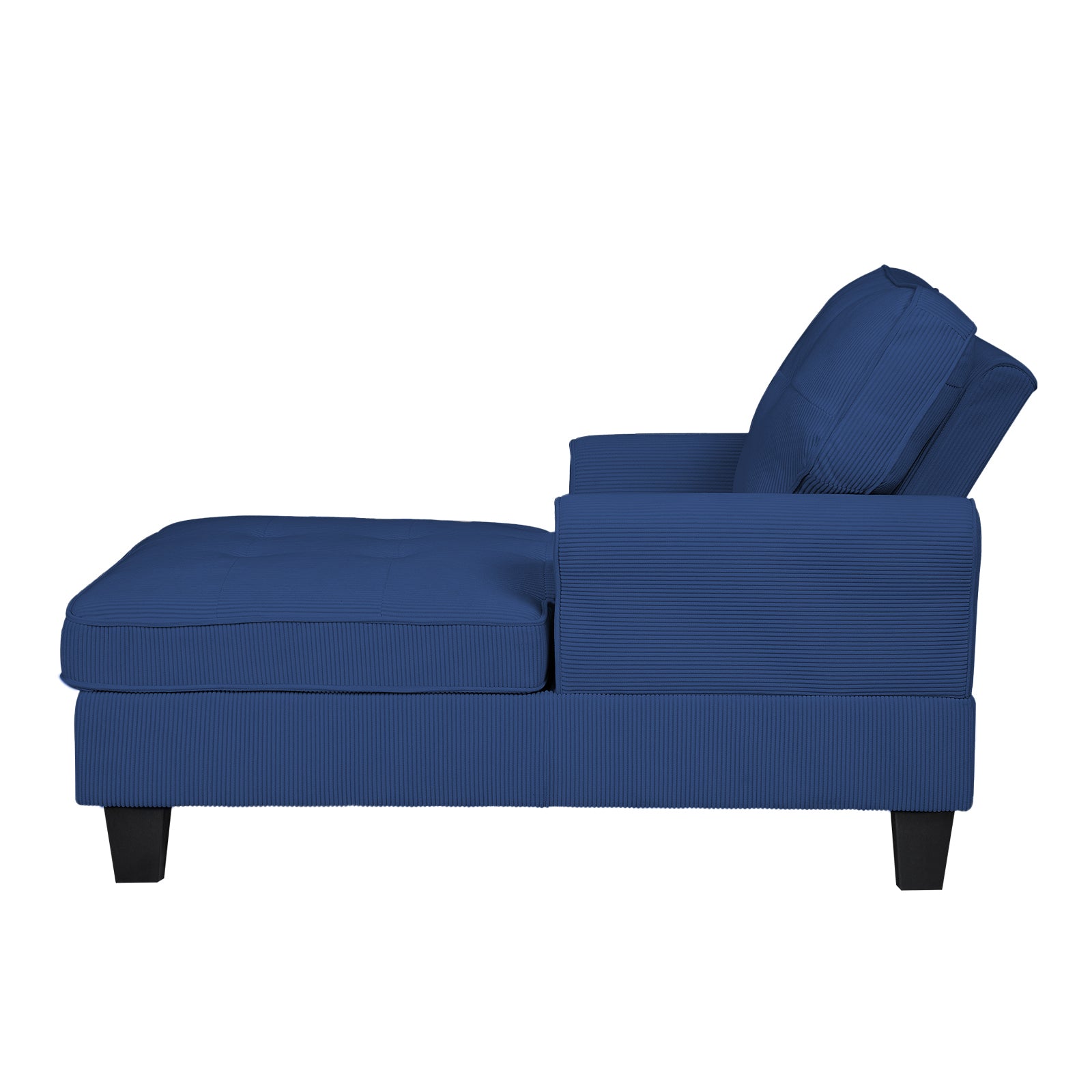 Chaise Lounge Indoor Sleeper Sofa Bed Chair Upholstered Lounge Chair For Bedroom Living Room With Rivets Blue Blue Corduroy