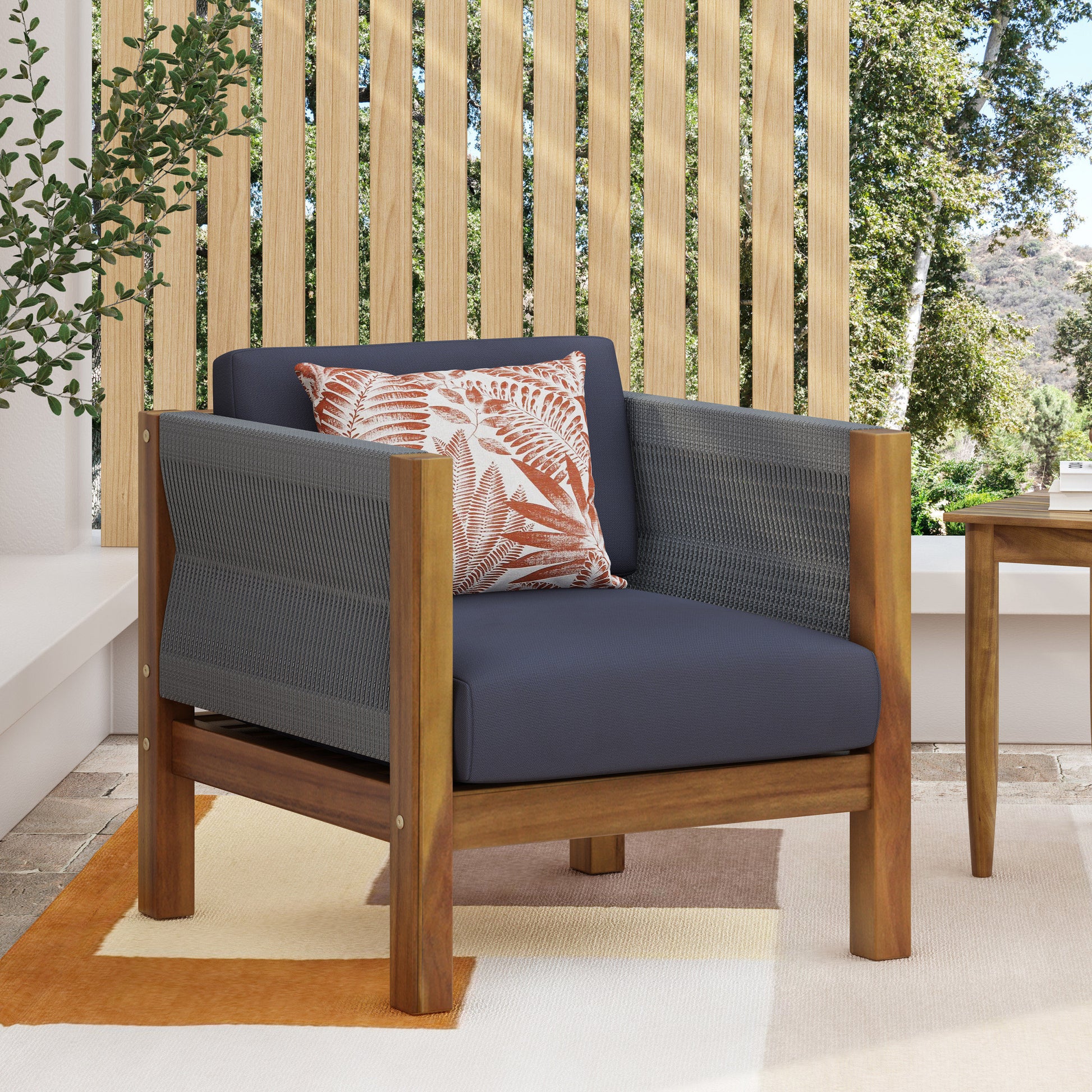 Laurel Club Chair Teak Acacia Wood