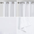 Basketweave Room Darkening Curtain Panel Pair 2 Pcs Window Panels White Polyester