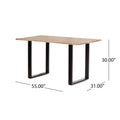 Dining Table, Black Natural, 31D X 55W X 30H In Natural Black Wood