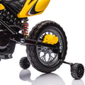 12V Kids Ride On Electric Toy Motorcycle,Rear Suspension,Twist Grip Throttle,Slow Start,Removable Training Wheels,Indie Music Box With Horn And Engine,Simulation Of Dirt Bike Modeling For Kids 3 8. Yellow 50 99 Lbs Polypropylene