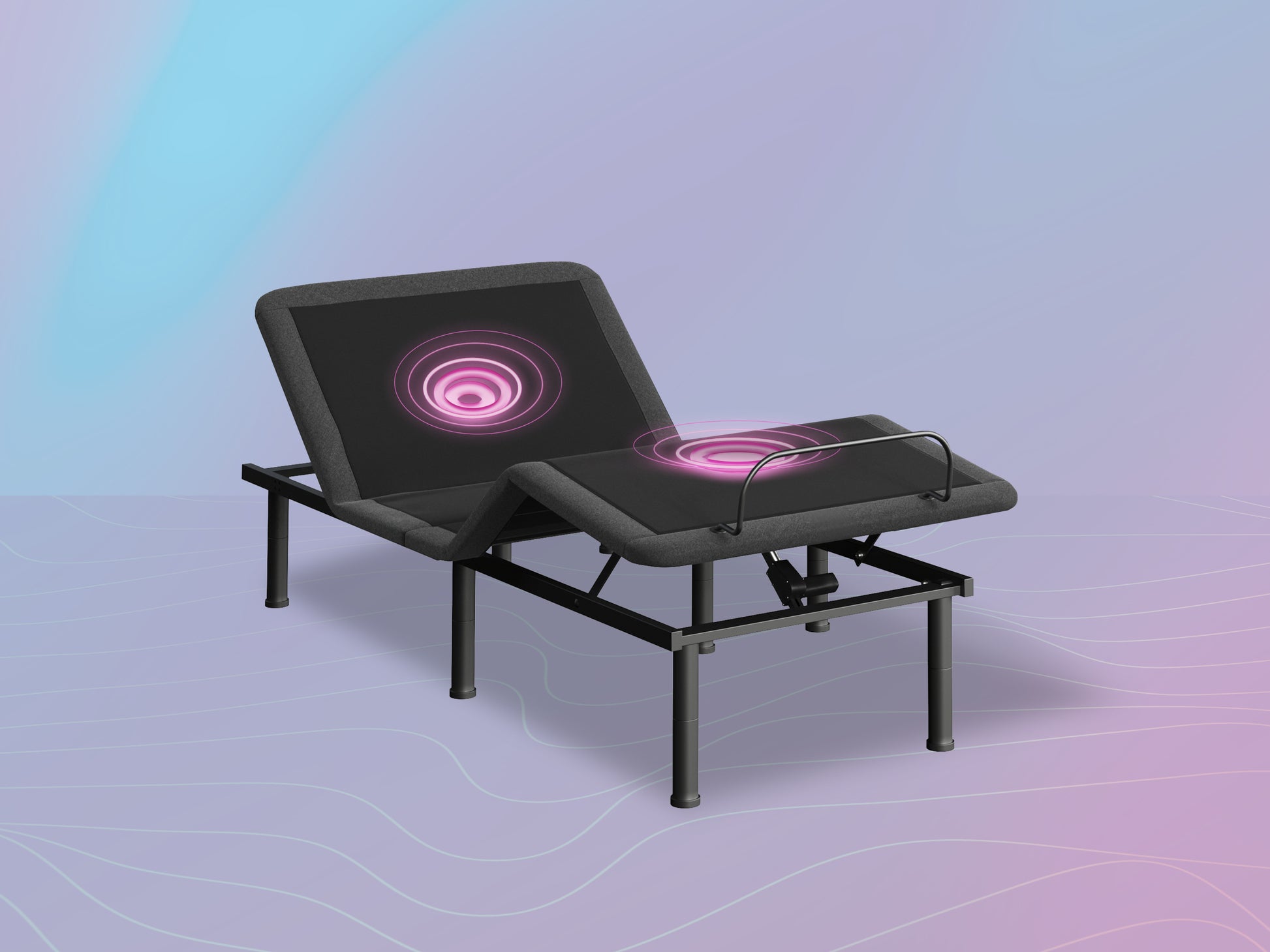 Goodvibesleep Immersive Sound Adjustable Base, Twin Xl Size Twin Xl Gray Metal Waterproof Fabric