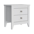 Breeze Four Legged Modern Bedroom Nightstand, With Two Drawers White 2 Drawers Bedroom Rectangle Modern Drawers Mdf Engineered Wood