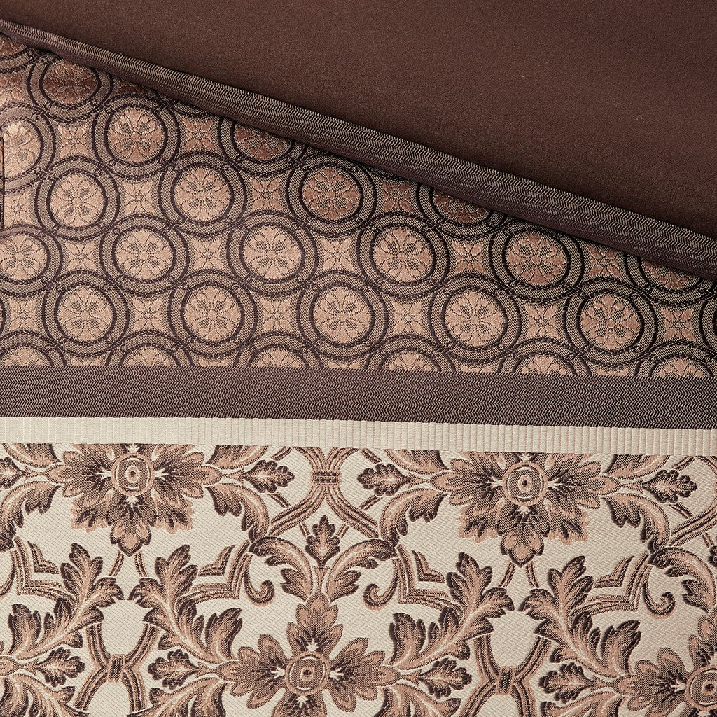 7 Piece Comforter Set Red Cal King California King Red Polyester