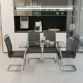 Glass Dining Table, Modern Rectangular Table With Tempered Glass Tabletop & Sliver Metal Legs, Simplistic Kitchen Table, 51 X 27.5 X 29.5 Inch, Versatile Table For Home Office Transparent Glass