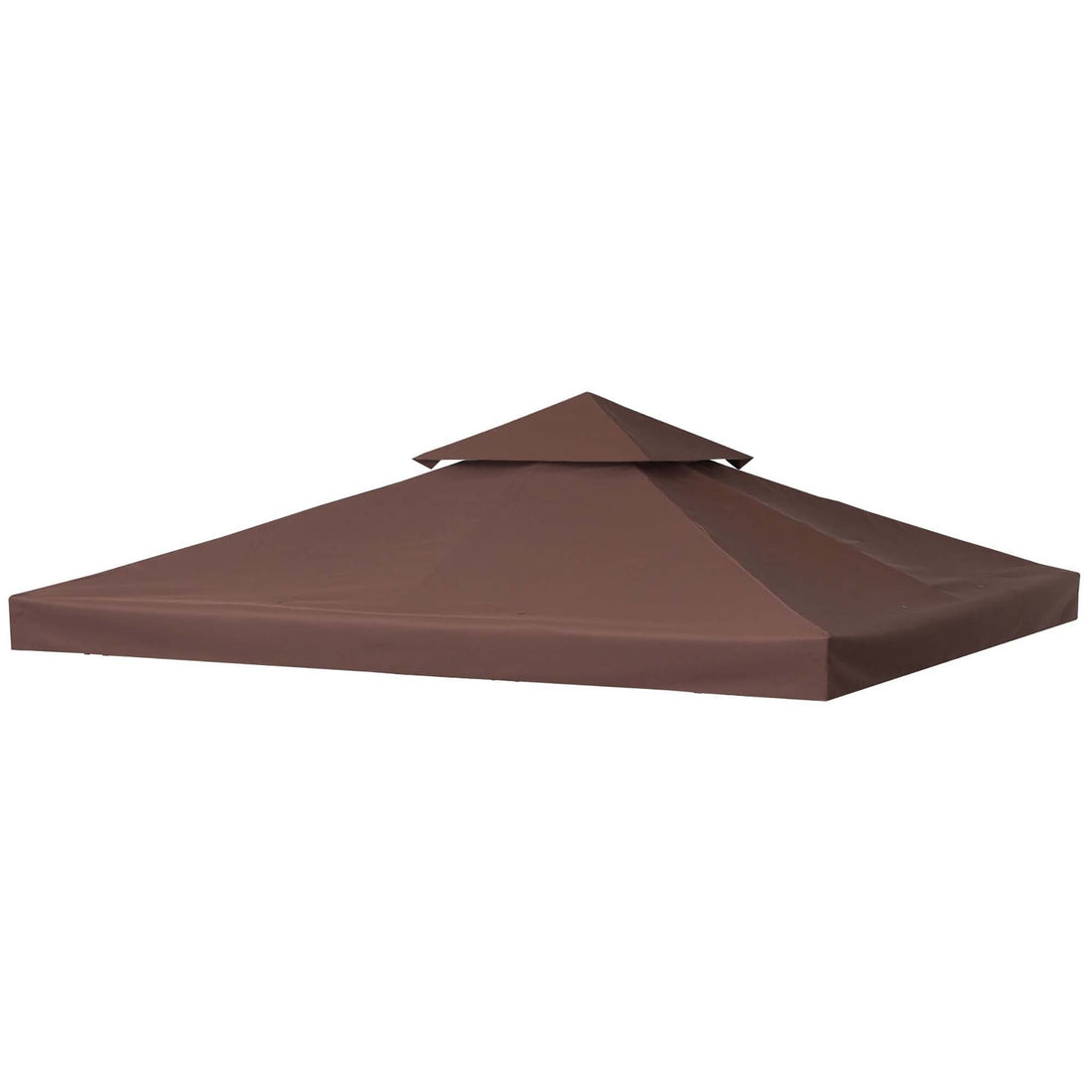 Outsunny 9.8' X 9.8' Gazebo Replacement Canopy, 2 Tier Top Uv Cover For 9.84' X 9.84' Outdoor Gazebo Models 01 0153 & 100100 076, Coffee Top Only Brown Polyester