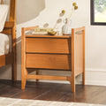 Scandi Angle Face Solid Wood Nightstand Caramel Caramel Mdf Pine