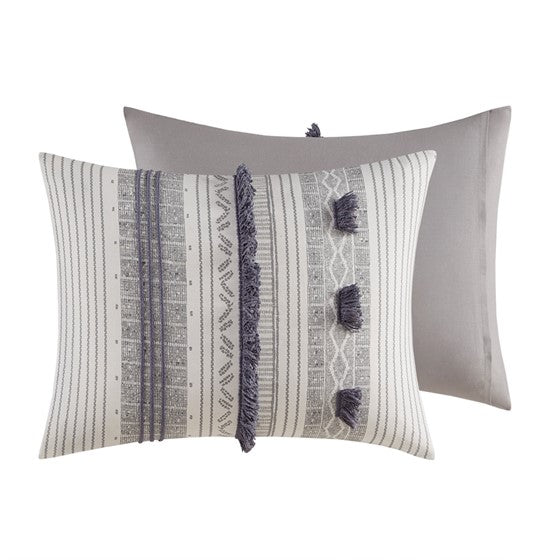 3 Piece Cotton Duvet Cover Set Queen Multicolor Cotton