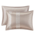 7 Piece Chenille Jacquard Comforter Set Taupe King King Multicolor Polyester