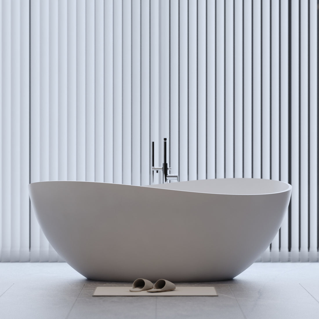 63" Freestanding Solid Surface Bathtub, Luxury Engineered Stone Resin Freestanding Soaking Bathtub With Overflow And Pop Up Drain For Contemporary Bathroom, Matte White 24S05 63Mw White Bathroom Freestanding Tubs Soaking Solid Surface