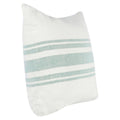 22 Inch Square Linen Accent Throw Pillow, Stripe Design, Eucalyptus, White White Green Wood