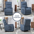 Coolmore Recliner Chair, Electric Recliner Chairs For Adults, Side Pocket Power Reclining Chair Pocket Springs Seat Cushion, Corduroy Fabric Recliner Sofa For Living Room, Bedroom, Home Theater Navy Navy Foam Corduroy