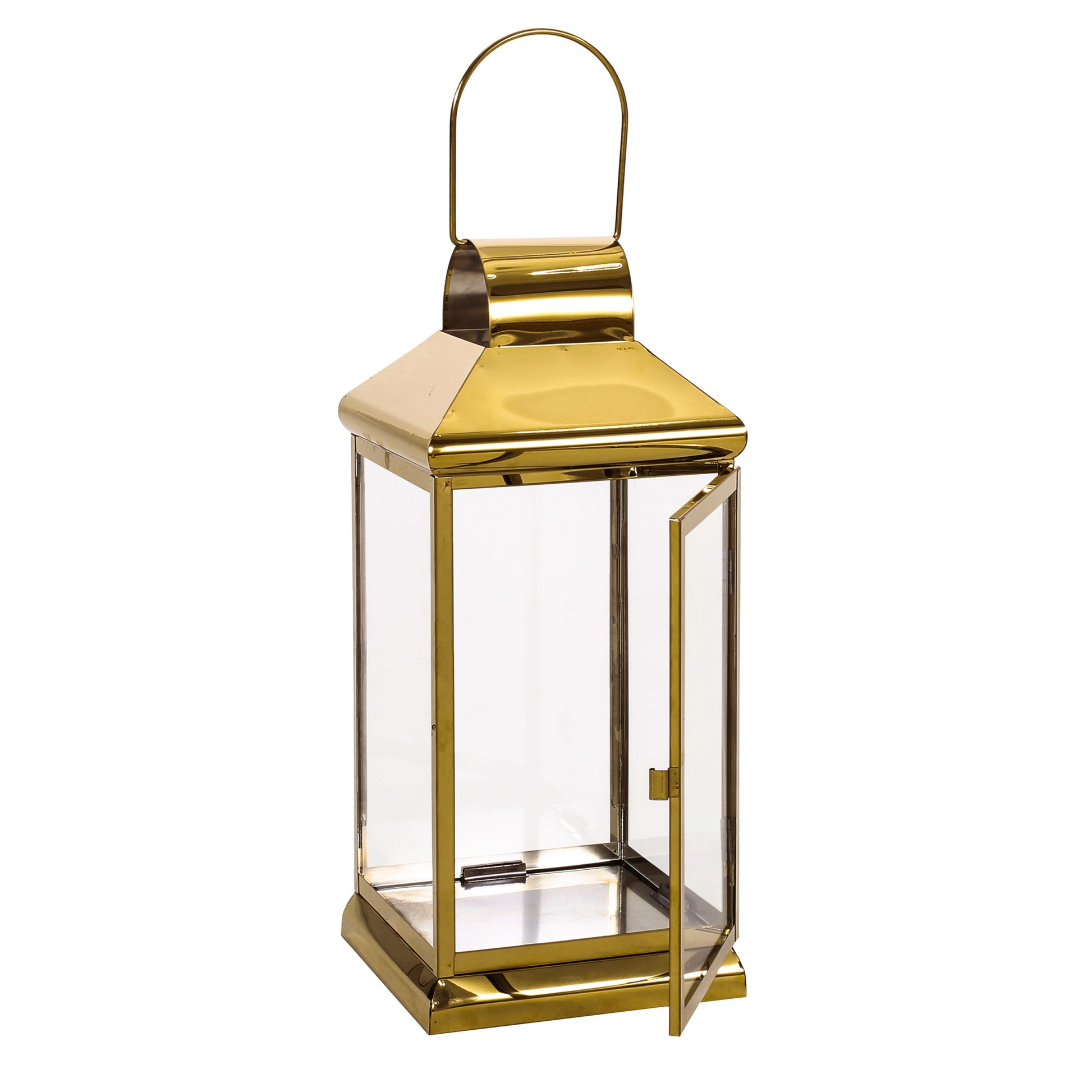 Walter 16"H Stainless Steel Lantern Gold Stainless Steel