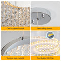 36.2 Inch Dangling Wave Crystal Chandeliers Chrome,Transparent Modern Crystal,Stainless Steel