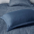 7 Piece Printed Seersucker Comforter Set Navy King King Navy Microfiber