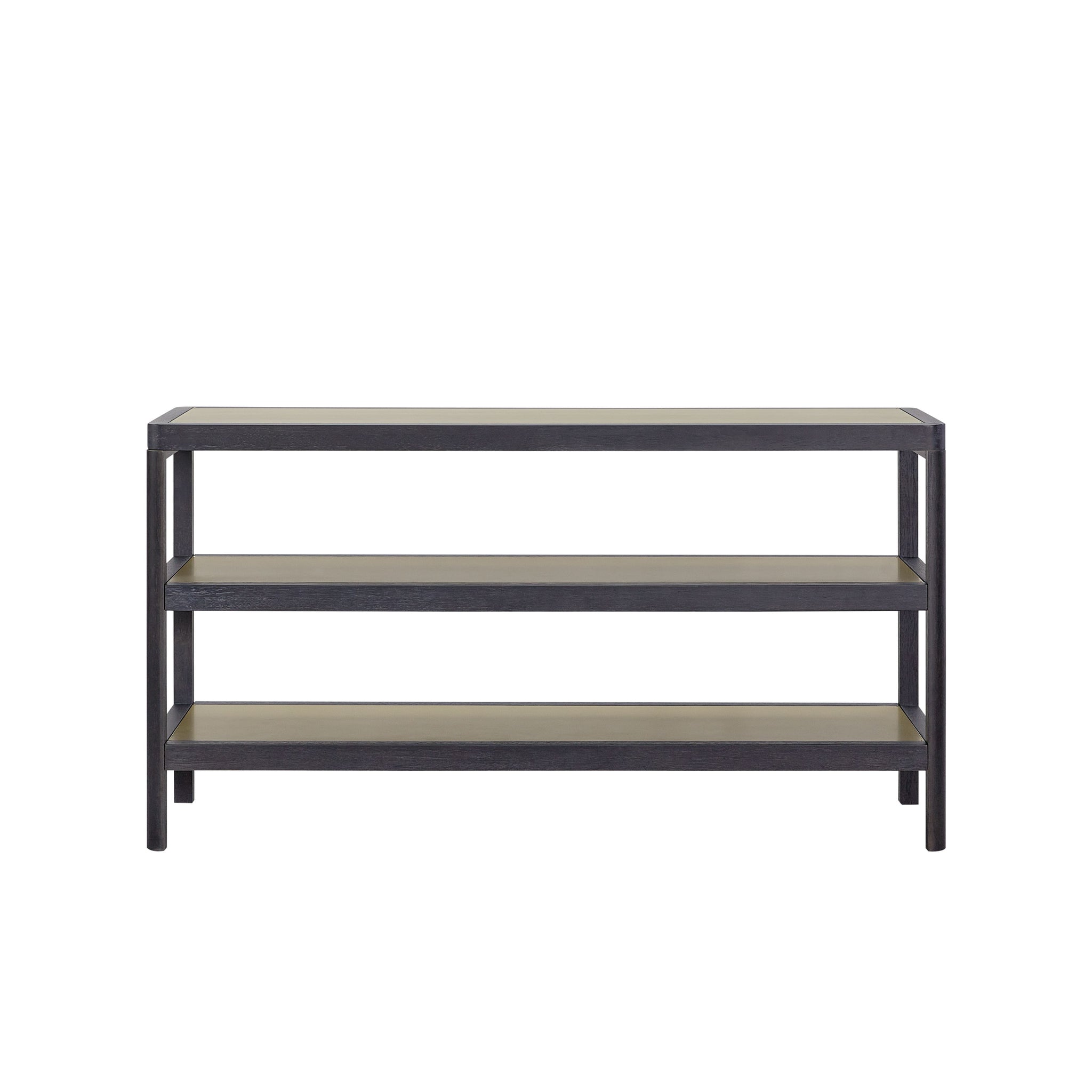 Console Table W Metal Insets Black Mdf Metal