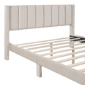 Queen Size Storage Bed Velvet Upholstered Platform Bed With A Big Drawer Beige Old Sku:Wf296854Aaa Queen Beige Velvet