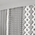 Cotton Printed Comforter Set With Chenille Gray King Cal King King Gray Cotton