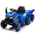 12V Kids Ride On Electric Tractor Black Knight,Kids Ride On Toy.2Wd,Non Skid Tires, Steering Wheel, Foot Pedal,With Removable Storage Tug,Light,Bluetooth,Music,Mp3,Usb,Power Display For Kids Aged 3 . Blue 50 99 Lbs Polypropylene