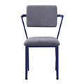 Grey And Blue Open Back Upholstered Office Chair Solid Grey Blue Office Rectangular Modern Office Chairs Solid Back Fabric Metal