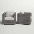 Comfortable Patio Chair With Cushions Fully Assembled Grey,Grey Mix Wicker