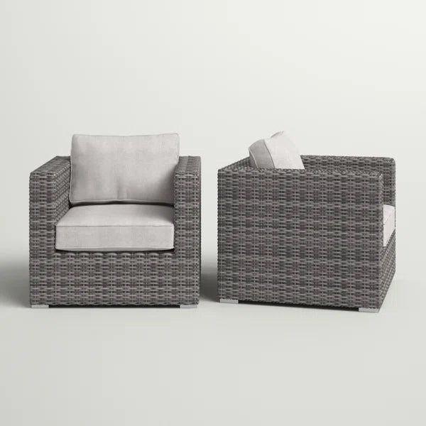 Comfortable Patio Chair With Cushions Fully Assembled Grey,Grey Mix Wicker