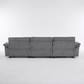 Modular Sectional Sofa With Movable Ottoman,L Shaped Corduroy Fabric Couch With High Supportive & Soft Sponges And Removable Ottoman, Sleeper Comfy Upholstered Furniture For Living Room Grey Grey